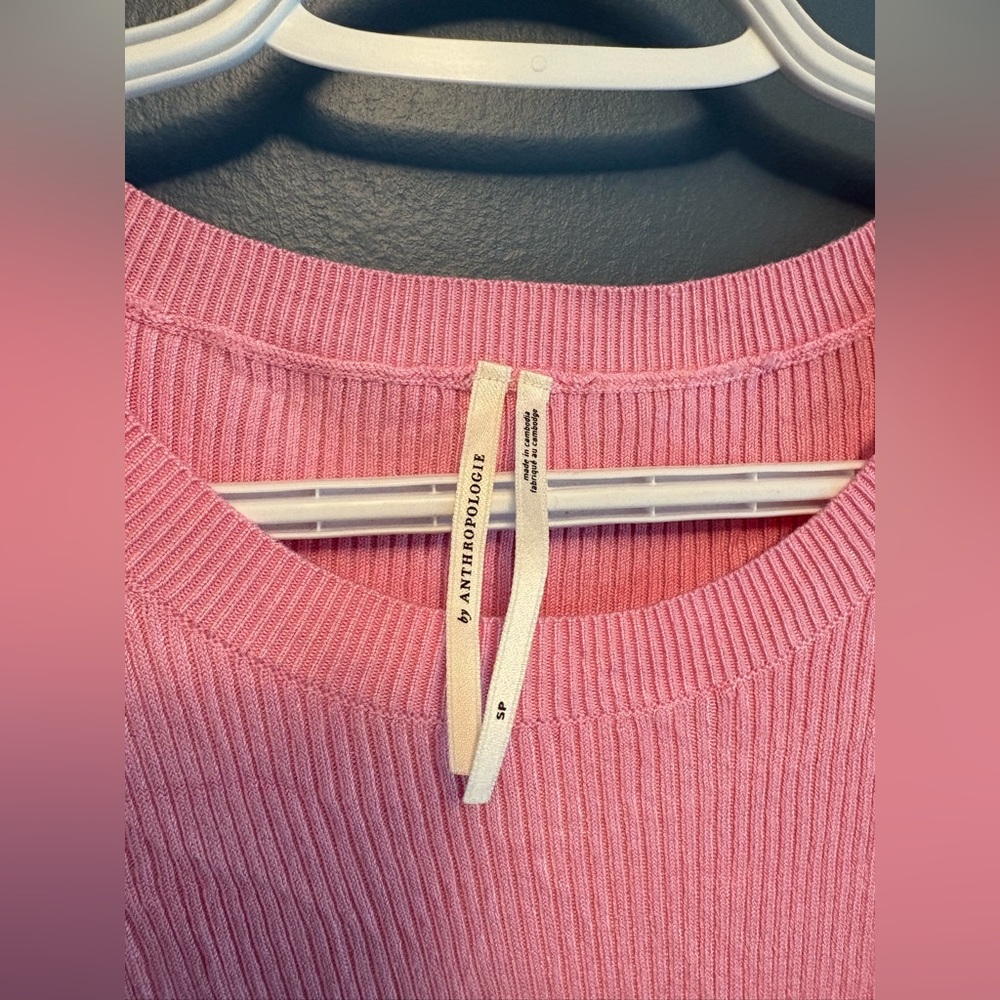By Anthropologie Long-Sleeve Ribbed Sweater Midi Dress SP - Picture 8 of 9